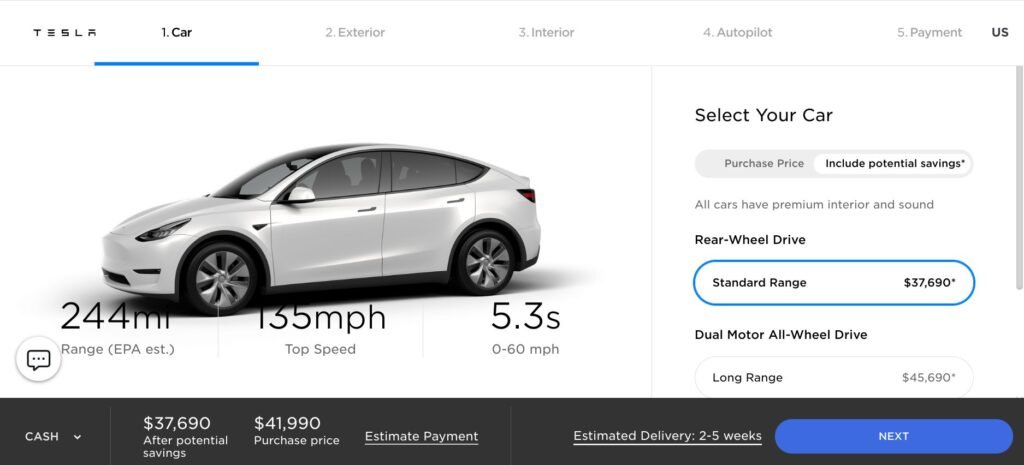 Model Y Single motor Standard Range Version To Cost 8 000 Less