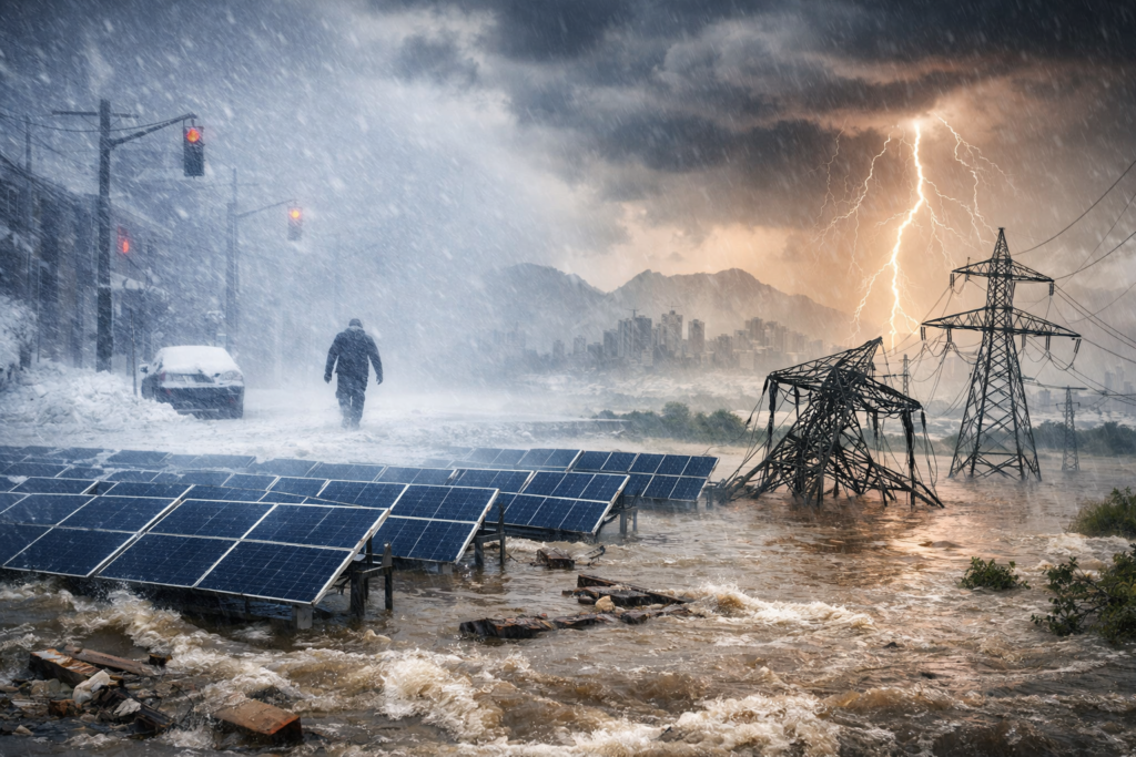 Climate change intensifies storms by increasing atmospheric moisture. Here’s why it matters for India’s clean energy transition and grid resilience.
