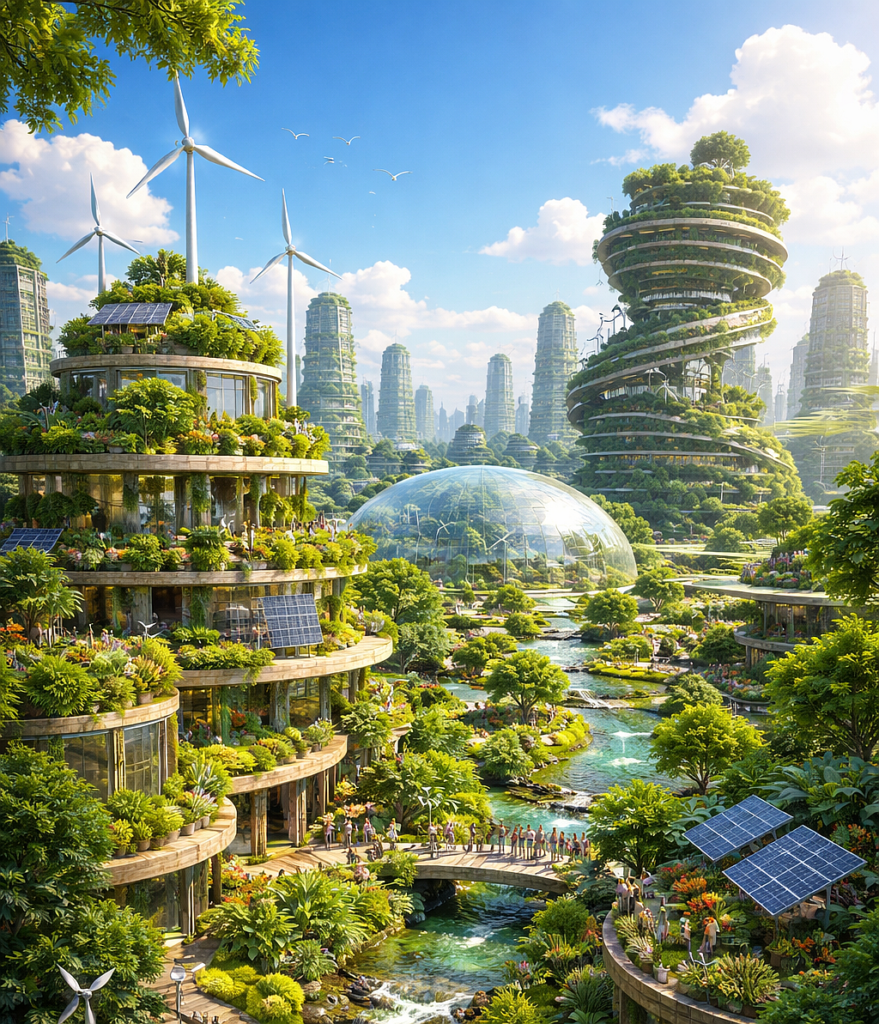 Solarpunk cities