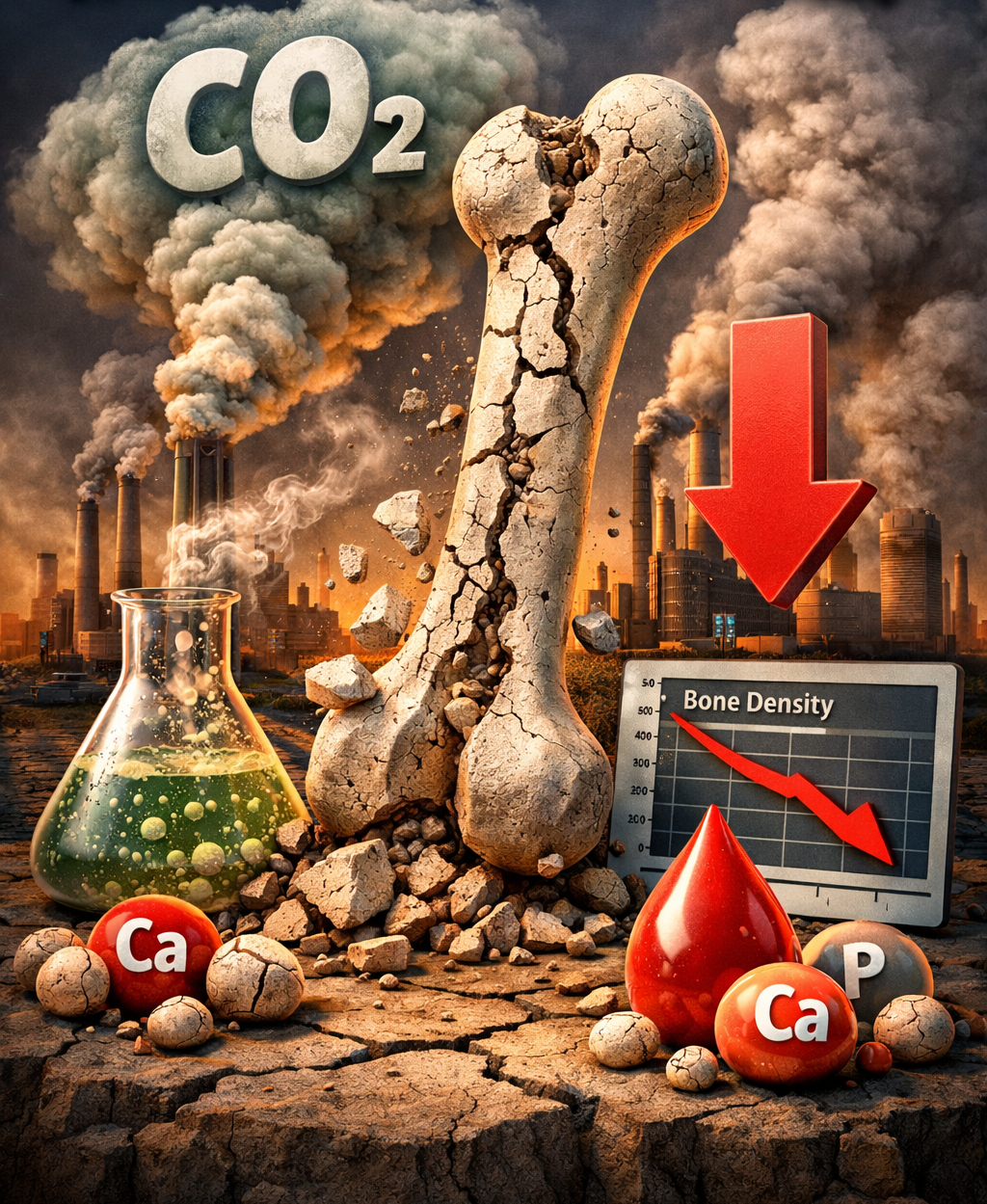 carbon dioxide human bones