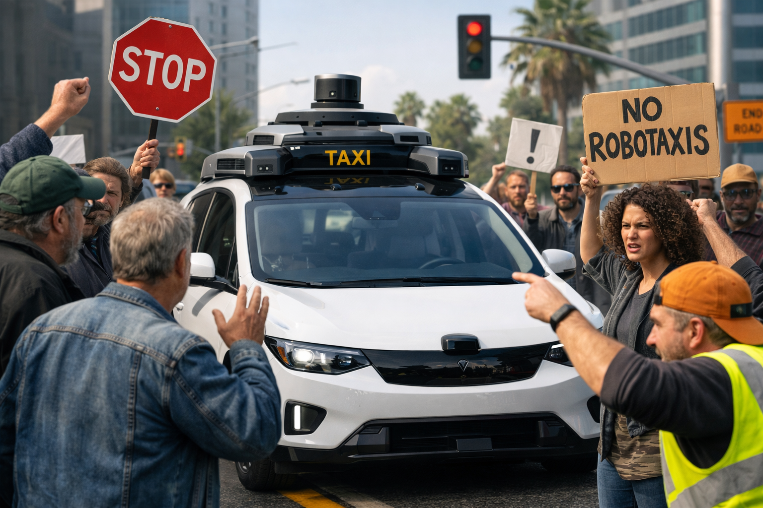 Self-Driving Taxis Face Public Push-back